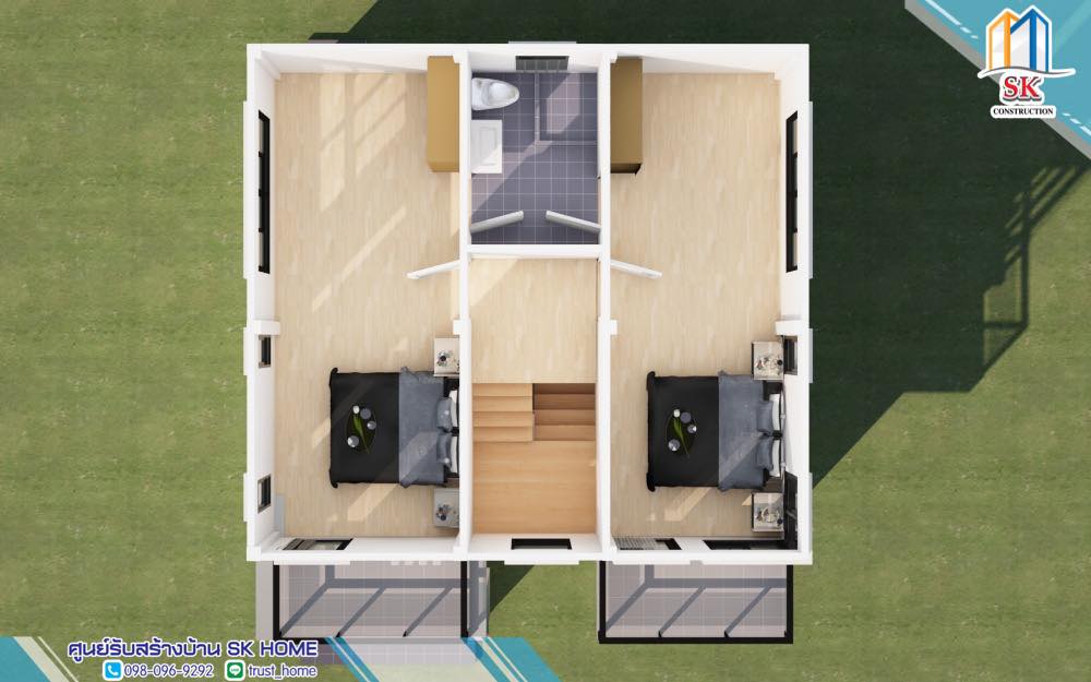 บ้าน SK-11 ออกแบบใน สไตล์ Modern Minimal ที่ให้ความสำคัญกับความเรียบง่ายและการใช้งานจริง ตัวบ้านเน้นเส้นสายที่สะอาดตา พร้อมพื้นที่โปร่งโล่งเพื่อให้เข้ากับไลฟ์สไตล์คนรุ่นใหม่ การใช้โทนสีอบอุ่นและวัสดุทันสมัย เช่น กระจกขนาดใหญ่และผนังตกแต่งเรียบหรู ช่วยเพิ่มความโปร่งและให้แสงธรรมชาติเข้ามาในบ้าน จุดเด่นของสไตล์นี้คือการจัดพื้นที่ให้คุ้มค่าที่สุด ทั้งพื้นที่ภายในและภายนอก โดยยังคงความสวยงามที่ตอบโจทย์ความชอบของคนที่ต้องการบ้านที่ดูทันสมัย