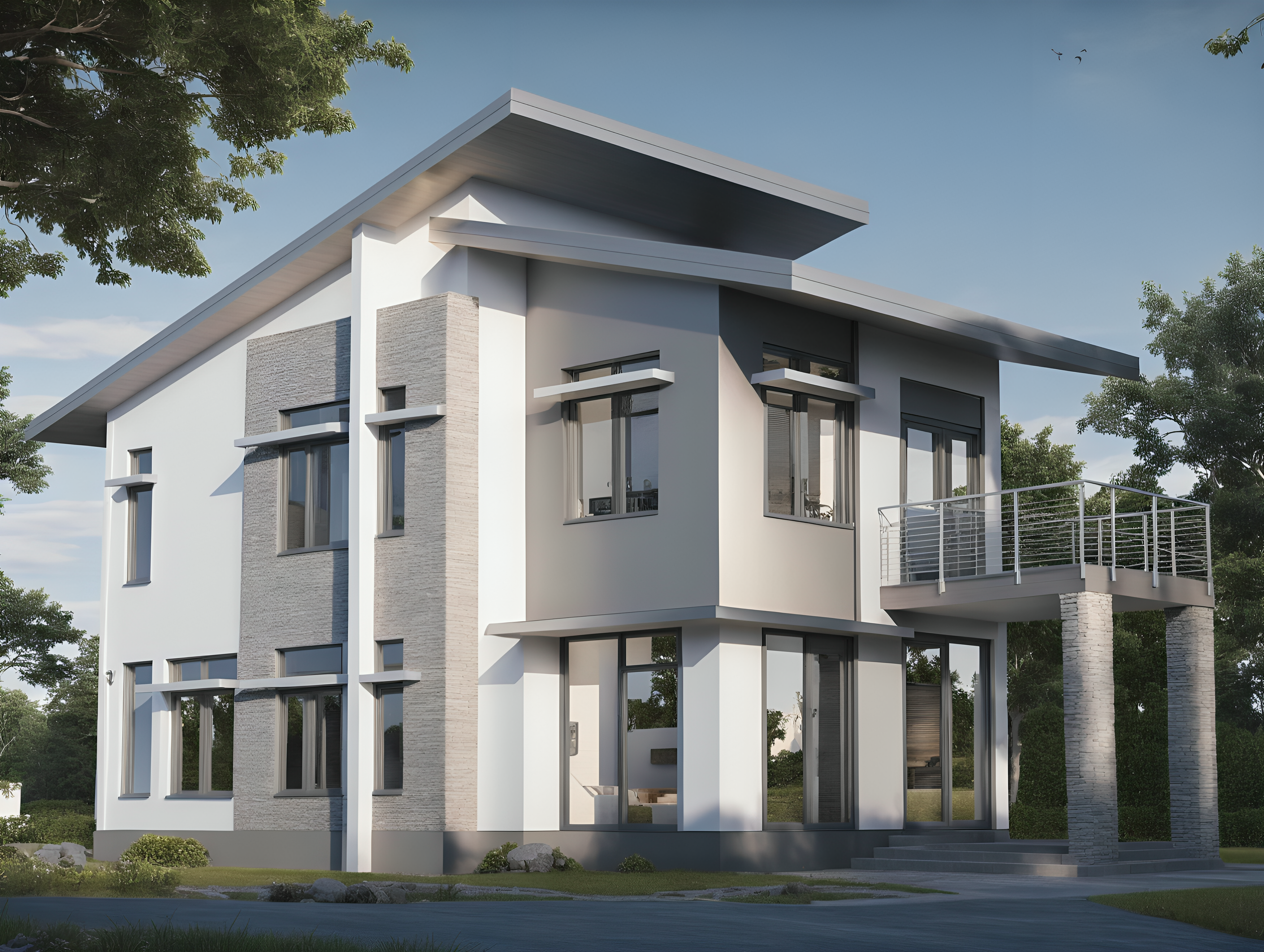 แบบบ้านรุ่น SK-35 มาในสไตล์ Modern Contemporary ที่ผสมผสานความทันสมัยและความอบอุ่นของการอยู่อาศัย ตัวบ้านโดดเด่นด้วยดีไซน์หลังคาเล่นระดับ และแสงไฟที่ช่วยเพิ่มบรรยากาศหรูหราในยามค่ำคืน พื้นที่ใช้สอย 160 ตารางเมตร ตอบโจทย์ครอบครัวที่ต้องการบ้านขนาดกะทัดรัด พร้อมดีไซน์ทันสมัย